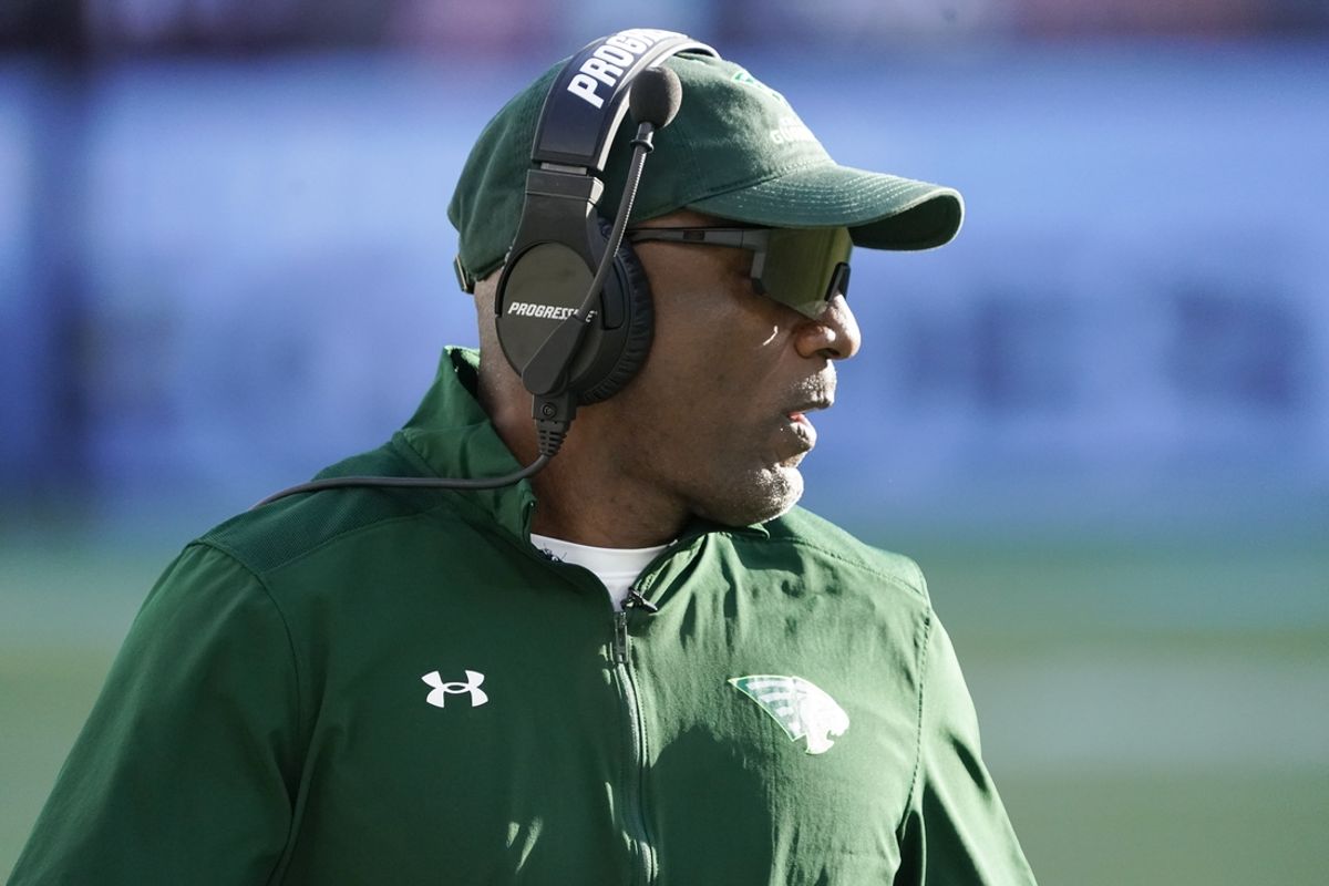 Mar 5, 2023; Arlington, TX, USA; Orlando Guardians head coach Terrell Buckley on the sidelines during the second half against the Arlington Renegades at Choctaw Stadium. Mandatory Credit: Raymond Carlin III-Imagn Images