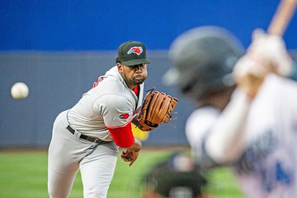 Hickory Crawdads pitcher Kumar Rocker pitches against the Wilmington Blue Rocks during the South Atlantic League home opener at Frawley Stadium in Wilmington, Tuesday, April 11, 2023. Hickory won 3-2.

P5 Blue Rocks 041123