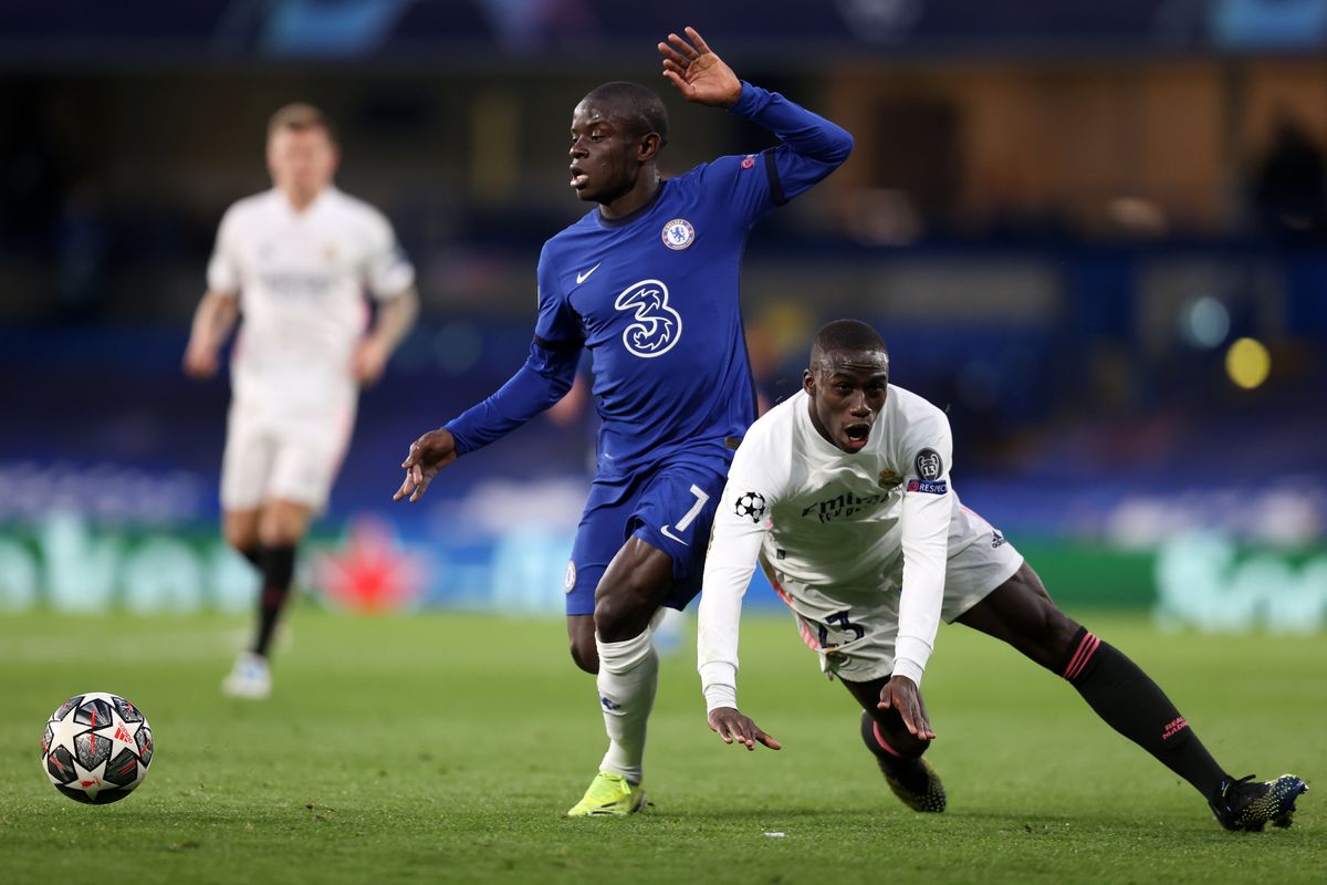 N’Golo Kante a nd Chelsea defeated Real Madrid 2-0 to set up a n all-E ngla nd Champio ns League fi nal.