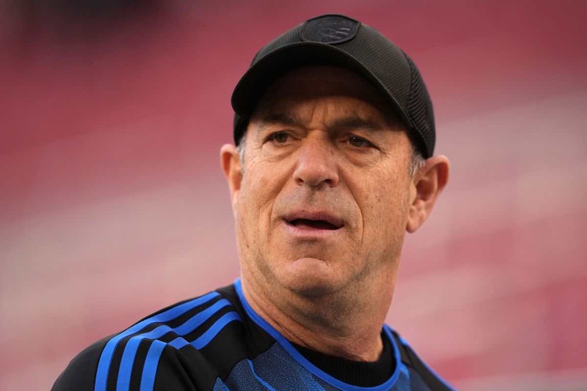 May 6, 2023; Santa Clara, California, USA; San Jose Earthquakes and Oakland Athletics owner John Fisher looks towards the pitch after a match against the Los Angeles FC at Levi's Stadium. Mandatory Credit: Darren Yamashita-Imagn Images