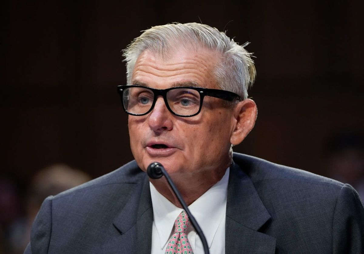 Jimmy Dunne, Board Member, PGA TOUR, testifies in front of the Senate Homeland Security committee during a hearing to examine the PGA-LIV deal and Saudi Arabia's influence in the United States on July 11, 2023.
