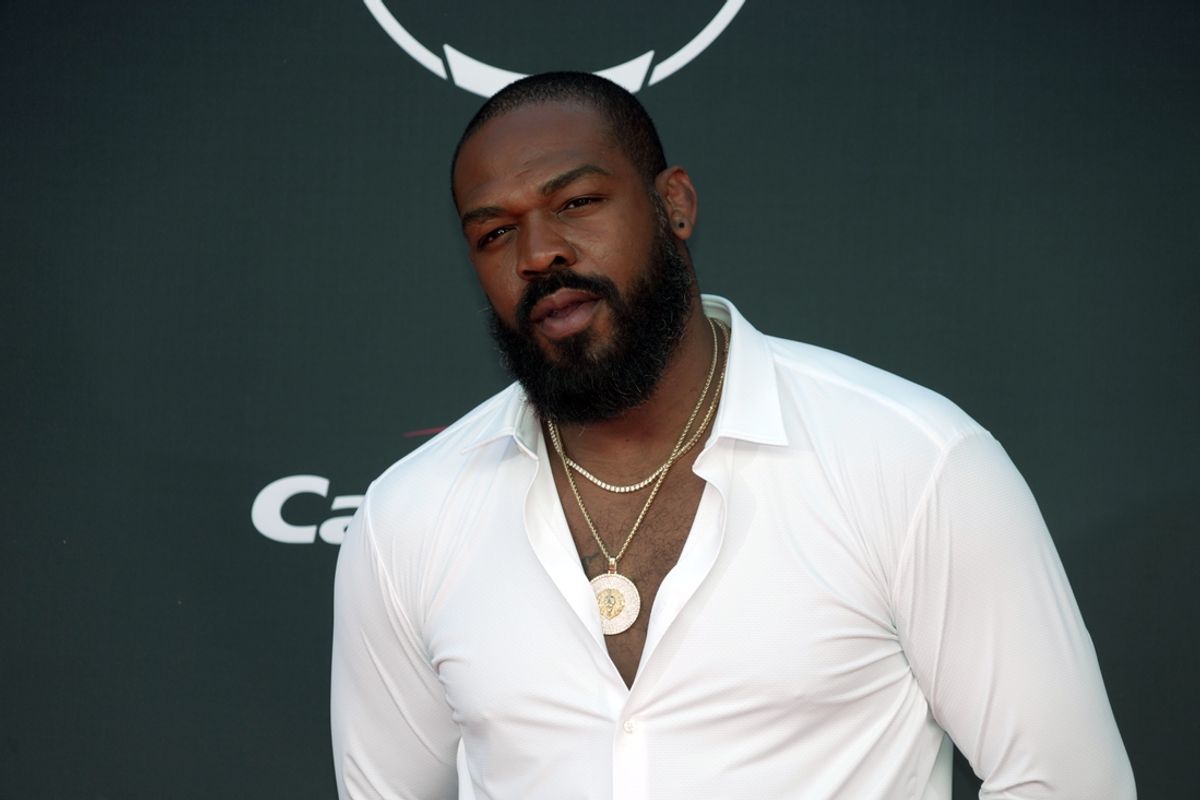 Jul 12, 2023; Los Angeles, CA, USA; Jon Jones arrives on the red carpet before the 2023 ESPYS at the Dolby Theatre. Mandatory Credit: Kirby Lee-USA TODAY Sports