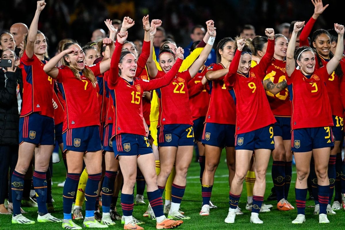Aug 20, 2023; Sydney, AUSTRALIA;   Spain World Champions FIFA Women   s World Cup 2023 Final Spain v England at Stadium Australia (Accor Stadium) 20 August 2023, Sydney, Australia.  Mandatory Credit: Keith McInnes/Sipa USA via Imagn Images