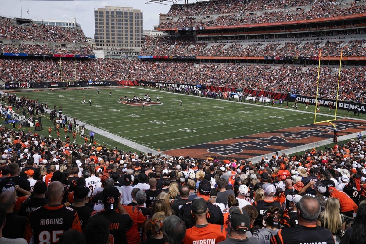 Sep 17, 2023; Cincinnati, Ohio, USA; A general view as the Cincinnati Bengals and Baltimore Ravens compete in the first quarter of a Week 2 NFL football game between the Baltimore Ravens and the Cincinnati Bengals at Paycor Stadium. Mandatory Credit: Cara Owsley-Imagn Images