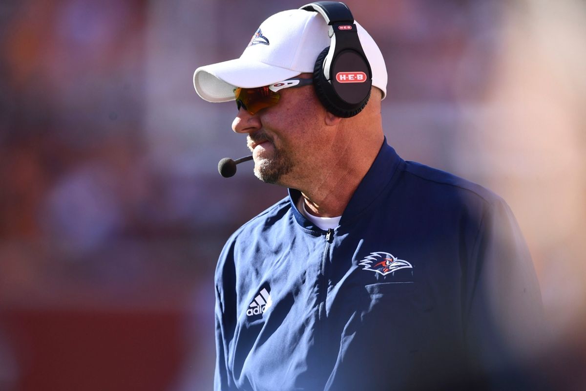 UTSA head coach Jeff Traylor during the NCAA college football game at Tennessee on Saturday, September 23, 2023 in Knoxville, Tenn.