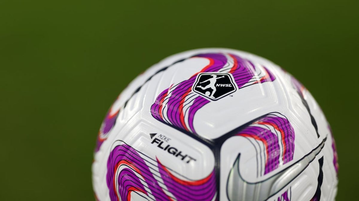 Sep 30, 2023; Washington, District of Columbia, USA; A general view of the game ball before the game between Washington Spirit and Kansas City Current at Audi Field. Mandatory Credit: Geoff Burke-Imagn Images