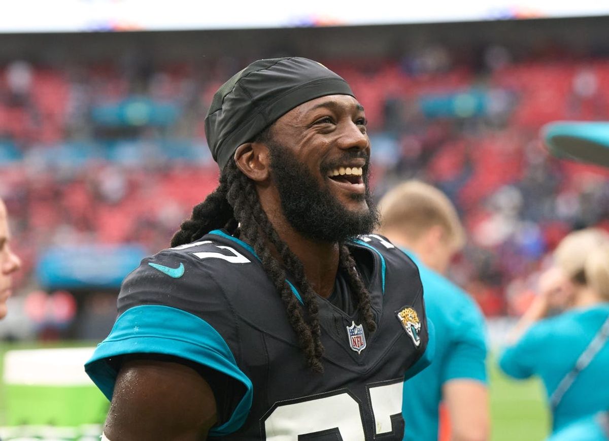Oct 1, 2023; London, United Kingdom;  Jacksonville Jaguars cornerback Tre Herndon (37) leaves the field after  the second half of an NFL International Series game at Wembley Stadium. Mandatory Credit: Peter van den Berg-USA TODAY Sports