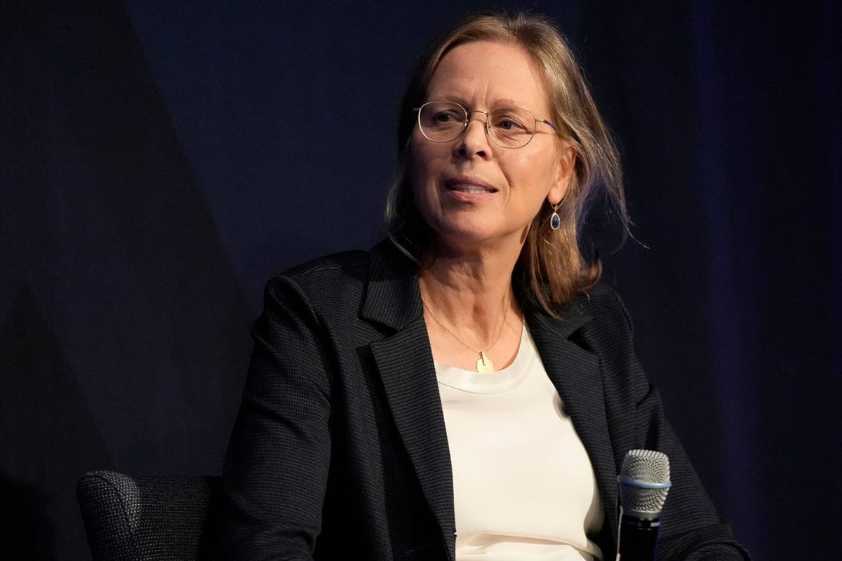 Big East Conference commissioner Val Ackerman speaks during a Xavier University basketball preseason preview event at the Cintas Center in Cincinnati on Monday, Oct. 2, 2023.