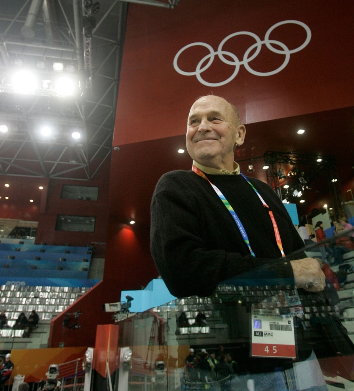 Skating legend Dick Button, shown at the 2006 Games in Torino, Italy, was a longtime commentator for the sport.