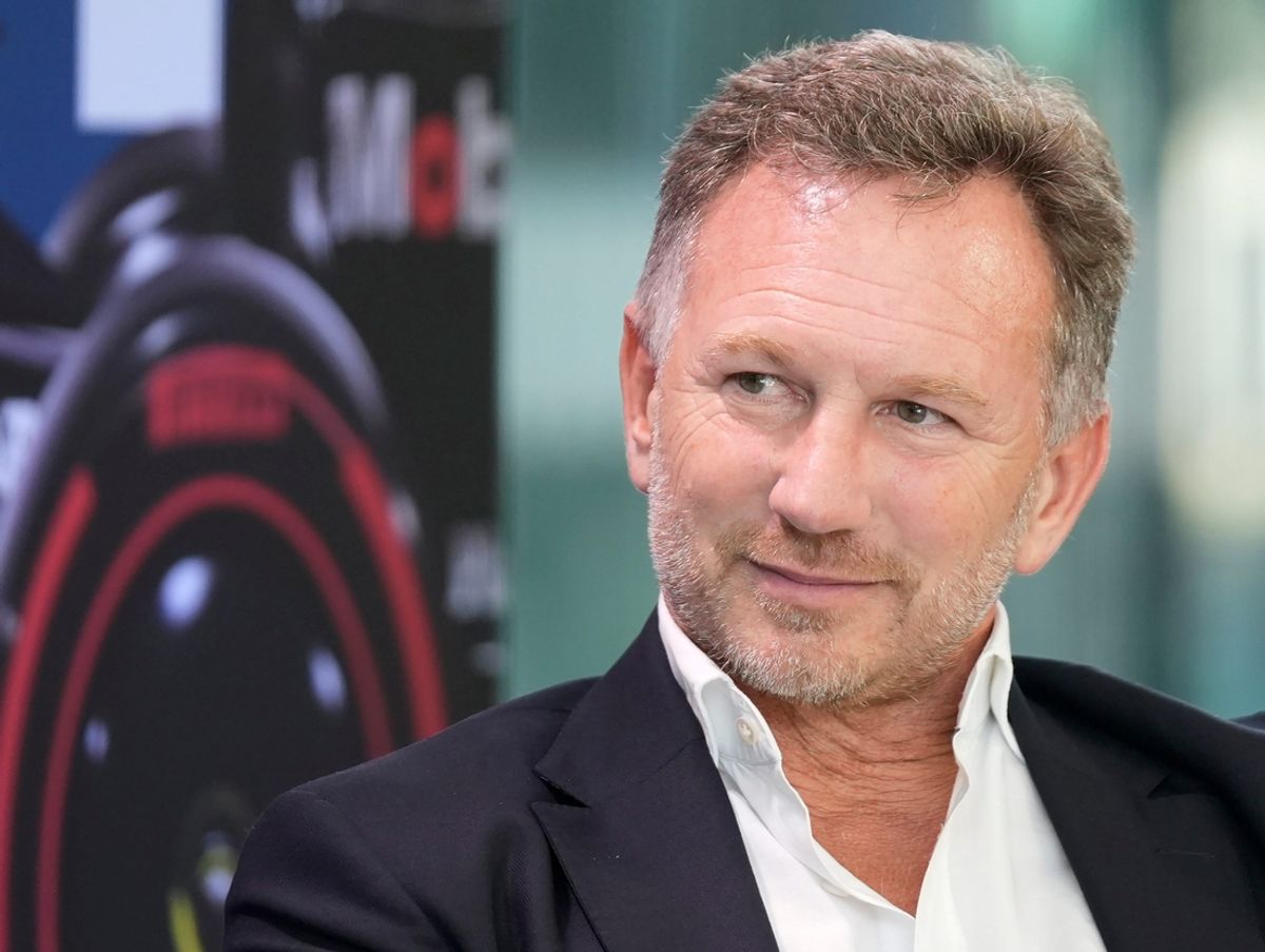 Christian Horner, Team Principal of Oracle Red Bull Racing, speaks at the Red Bull Fan Zone, a private event at Oracle headquarters, on Wednesday October 18, 2023.