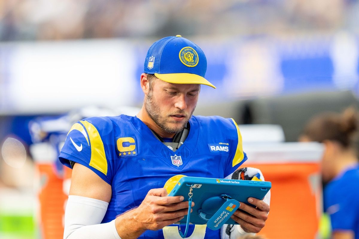 We'll be watching the NFL this week and Los Angeles Rams quarterback Matthew Stafford has a stream-worthy opener in his old stomping grounds. Mandatory Credit: Kyle Terada-Imagn Images