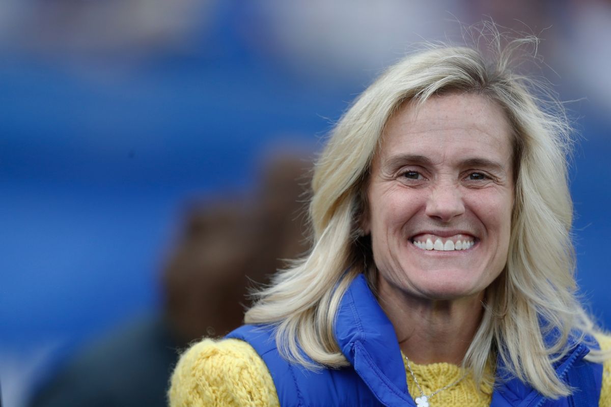 Nov 4, 2023; Pittsburgh, Pennsylvania, USA;  University of Pittsburgh athletic director Heather Lyke in attendance as the Panthers host the Florida State Seminoles at Acrisure Stadium. Mandatory Credit: Charles LeClaire-Imagn Images