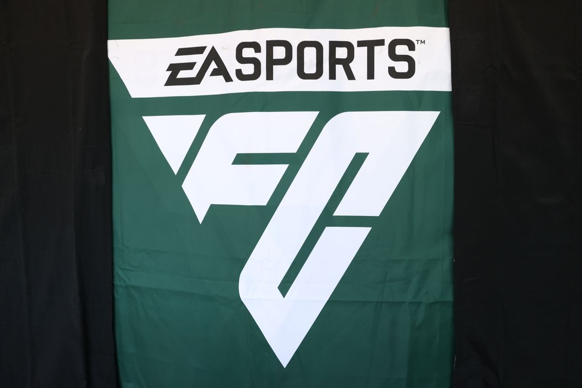 Nov 11, 2023; San Diego, California, USA;  EA Sports logo at pregame festivities at Snapdragon Stadium. Mandatory Credit: Amber Searls-USA TODAY Sports