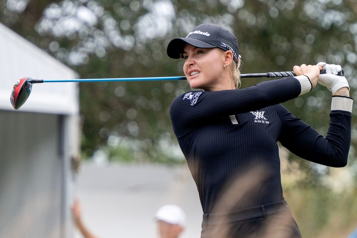 (File photo) Charley Hull tees off on the first hole during the opening round of the CME Group Tour Championship at the Tiburon Golf Club Thursday, Nov. 16, 2023, in Naples, Fla. (Photo/Chris Tilley)