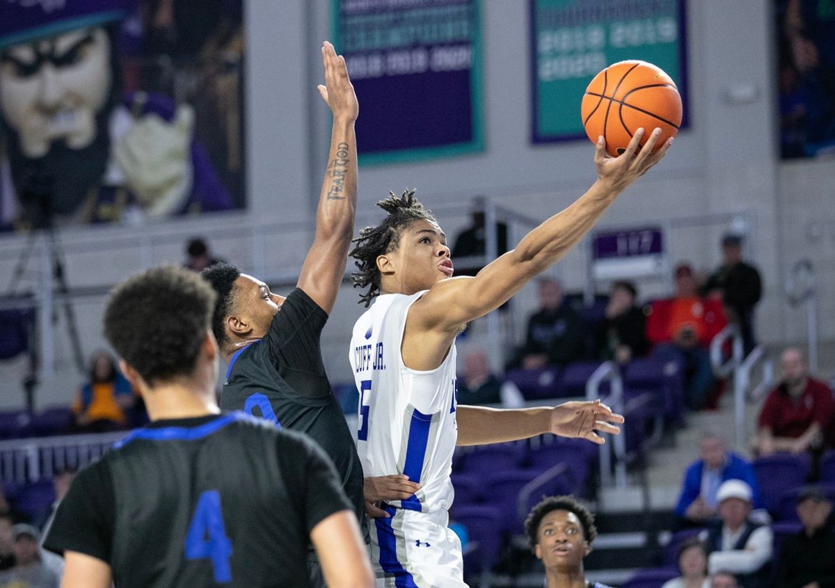 Darius Acuff Jr. of IMG Academy takes a shot against Richmond Heights in the City of Palms Classic on Wednesday, Dec. 20, 2023, at Suncoast Credit Union Arena in Fort Myers.