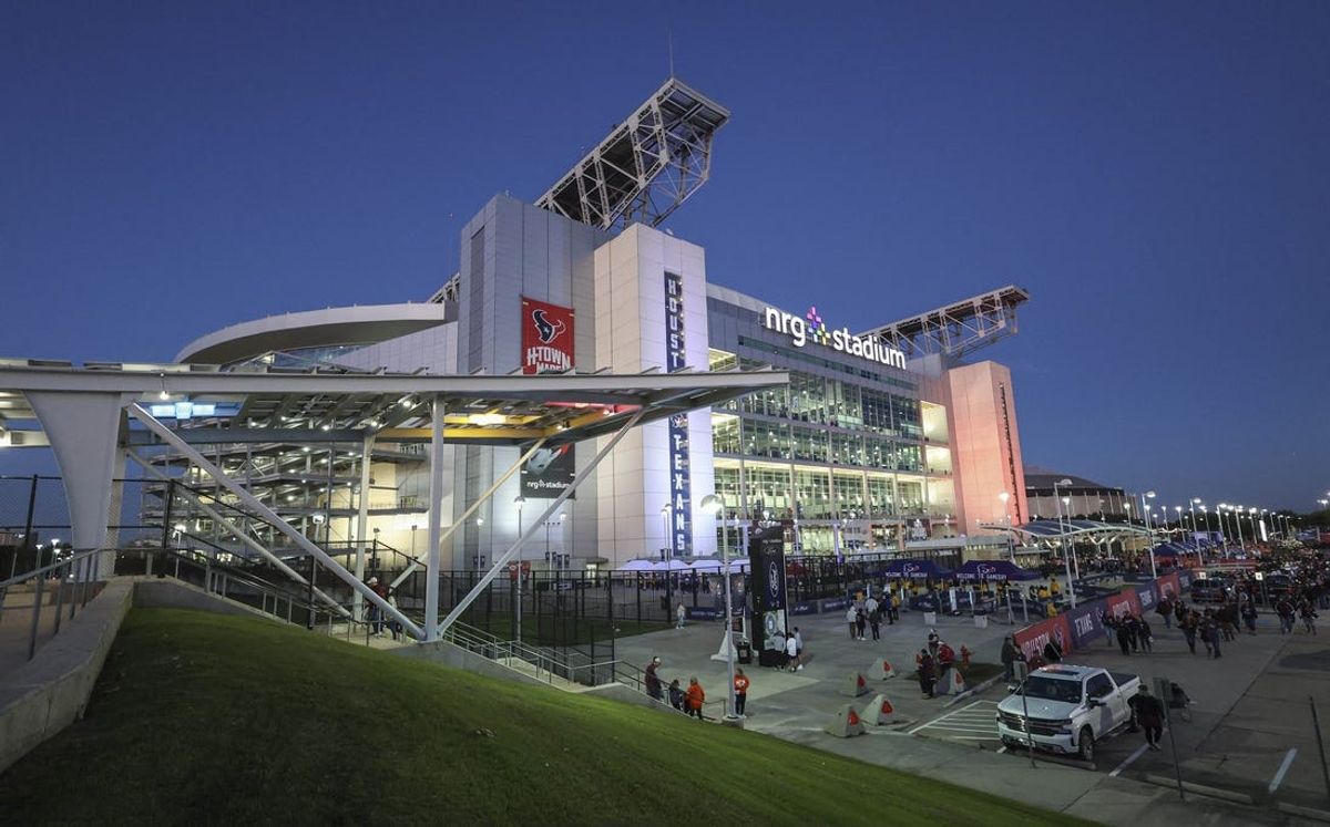Dec 27, 2023; Houston, TX, USA; View outside of NRG Stadium before the game between the Texas A&M Aggies and the Oklahoma State Cowboys. Mandatory Credit: Troy Taormina-USA TODAY Sports