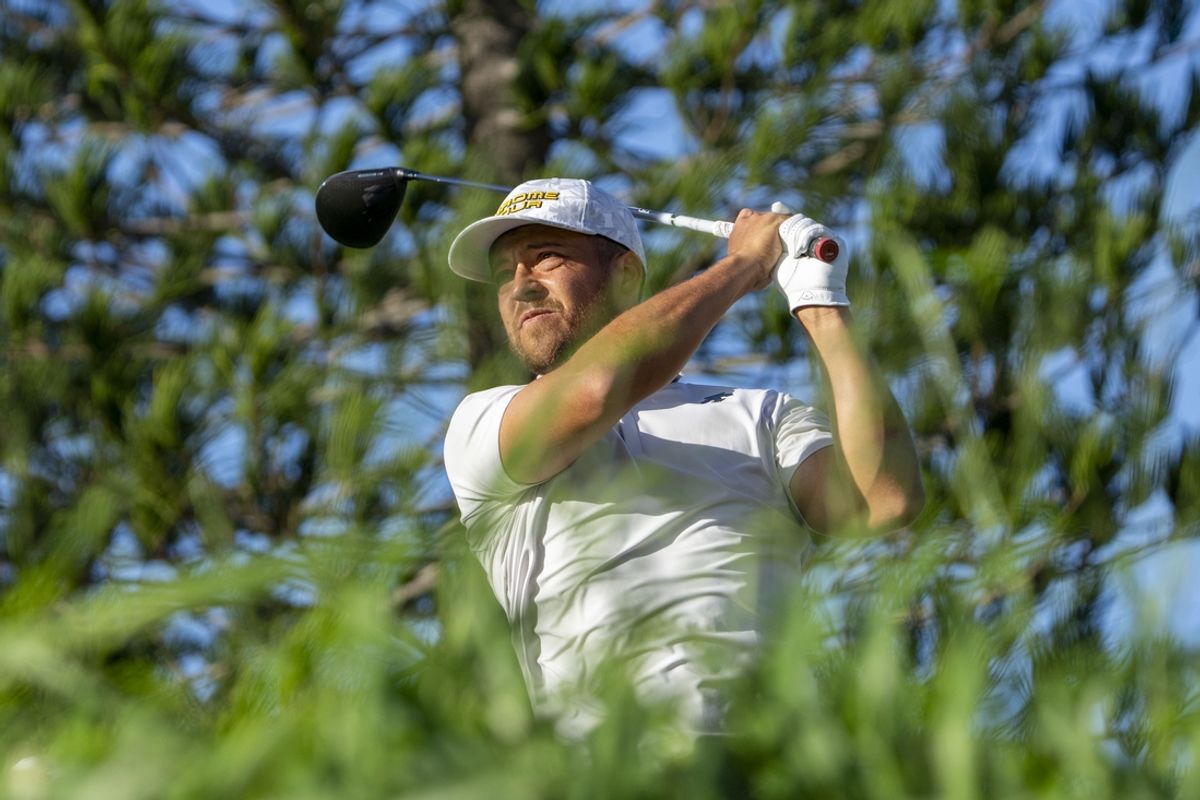 January 6, 2024; Maui, Hawaii, USA; Xander Schauffele hits his tee shot on the third hole during the third round of The Sentry golf tournament at Kapalua Golf - The Plantation Course. Mandatory Credit: Kyle Terada-Imagn Images