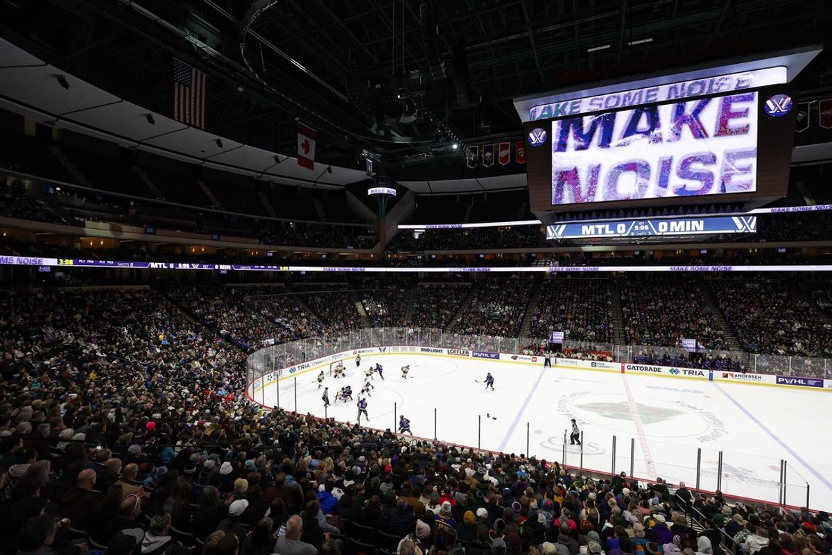 Jan 6, 2024; St. Paul, Minnesota, USA; A general view during the first period in a PWHL ice hockey game between Minnesota and Montreal at XCel Energy Center. Mandatory Credit: Matt Krohn-Imagn Images