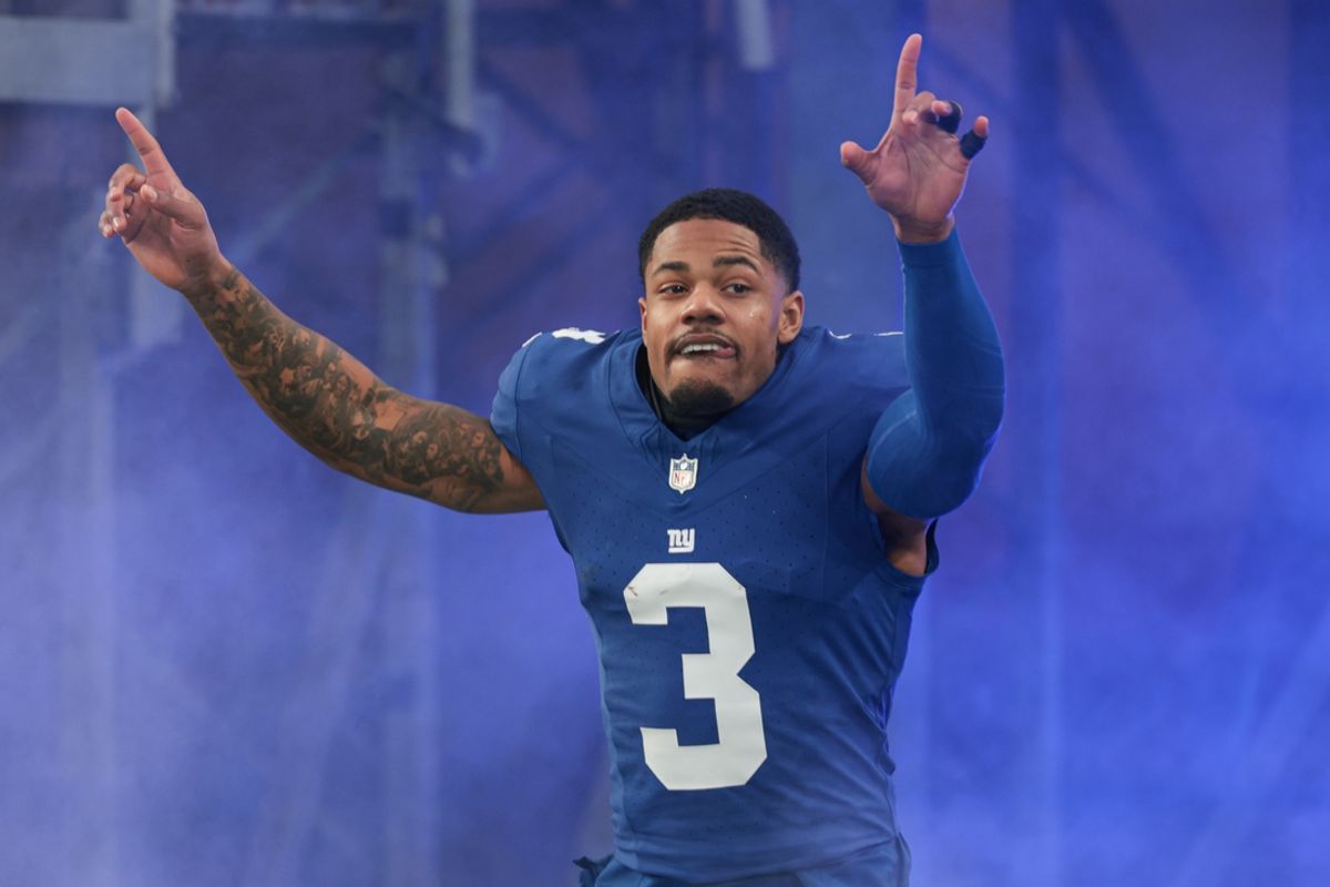 Jan 7, 2024; East Rutherford, New Jersey, USA; New York Giants wide receiver Sterling Shepard (3) enters the field during introductions the field before the game against the Philadelphia Eagles at MetLife Stadium. Mandatory Credit: Vincent Carchietta-USA TODAY Sports