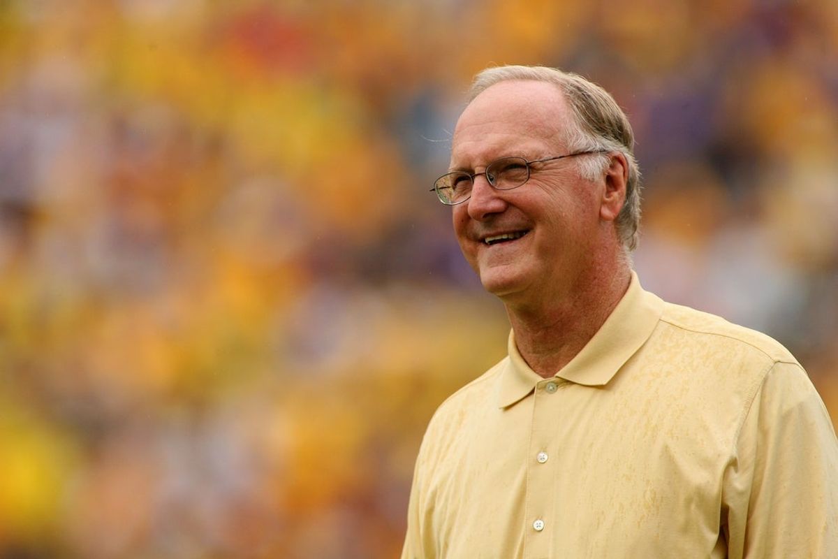 Sept 22, 2007; Baton Rouge, LA, USA; LSU Tigers former player and former head coach Jerry Stovall was honored on the field during the game against the South Carolina Gamecocks during the first half at Tiger Stadium. Mandatory Credit: John David Mercer-Imagn Images Copyright © 2007 John David Mercer