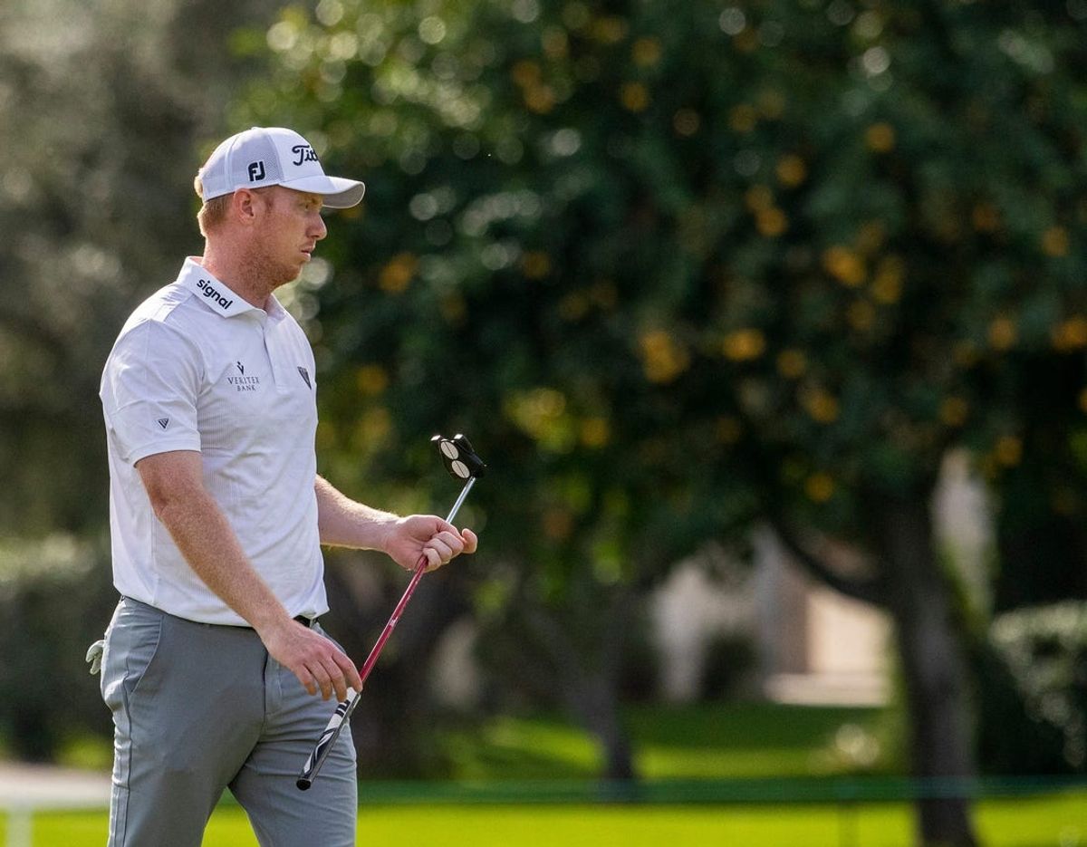Hayden Springer approaches his ball on the 11th green during Round 2 of The American Express at La Quinta Country Club in La Quinta, Calif., Friday, Jan. 19, 2024.