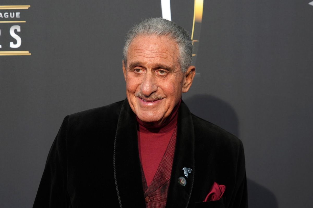 Feb 8, 2024; Las Vegas, NV, USA; Atlanta Falcons owner Arthur Blank on the red carpet before the NFL Honors show at Resorts World Theatre. Mandatory Credit: Kirby Lee-Imagn Images