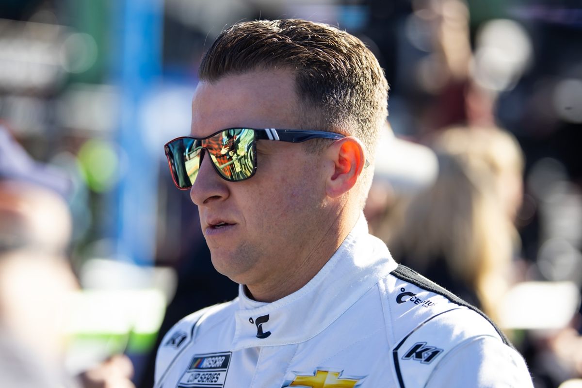 Feb 19, 2024; Daytona Beach, Florida, USA; NASCAR Cup Series driver A.J. Allmendinger (16) during the Daytona 500 at Daytona International Speedway. Mandatory Credit: Mark J. Rebilas-Imagn Images