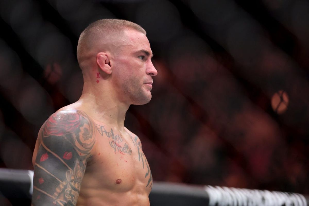 Mar 9, 2024; Miami, Florida, USA; Dustin Poirier reacts after knocking out Benoit Saint Denis during UFC 299 at Kayesa Center. Mandatory Credit: Sam Navarro-USA TODAY Sports