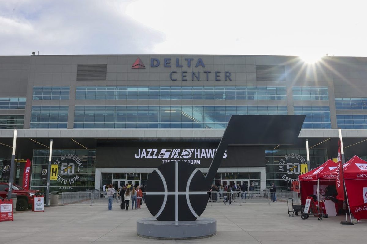 Mar 15, 2024; Salt Lake City, Utah, USA; A general view of the Delta Center before the game between the Utah Jazz and the Atlanta Hawks. Mandatory Credit: Rob Gray-USA TODAY Sports
