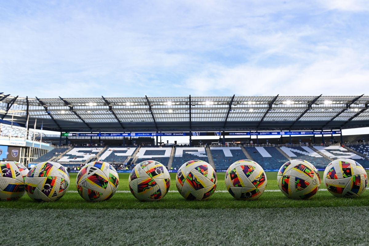 Mar 16, 2024; Kansas City, Kansas, USA; A general view of MLS match balls before the game between the San Jose Earthquakes and Sporting Kansas City at Children's Mercy Park. Mandatory Credit: Peter Aiken-USA TODAY Sports