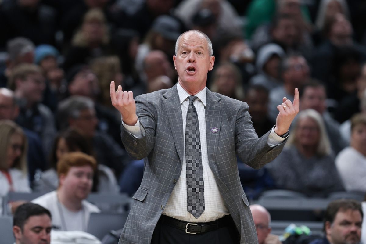 Mar 24, 2024; Indianapolis, IN, USA; Colorado Buffaloes head coach Tad Boyle reacts during the second half against the Marquette Golden Eagles at Gainbridge FieldHouse. Mandatory Credit: Trevor Ruszkowski-Imagn Images