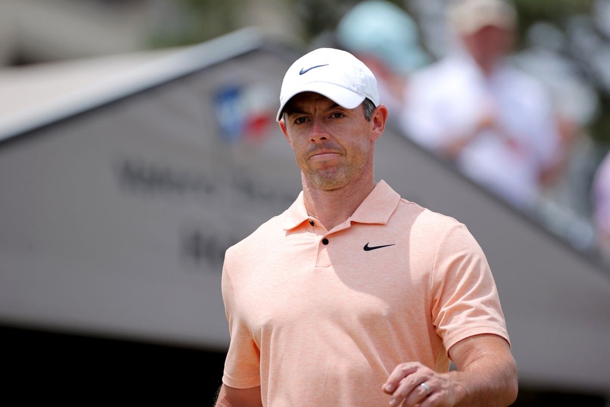 Apr 7, 2024; San Antonio, Texas, USA; Rory McIlroy of Northern Ireland walks down the fairway after hitting a tee shot on the tenth hole during the final round of the Valero Texas Open golf tournament. Mandatory Credit: Erik Williams-Imagn Images