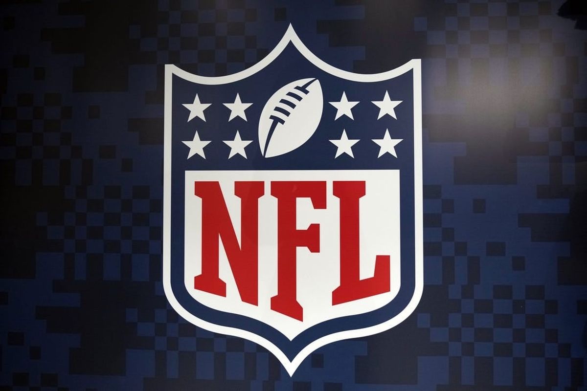 Oct 7, 2023; London, United Kingdom; The NFL Shield logo at Tottenham Hotpsur Stadium.
