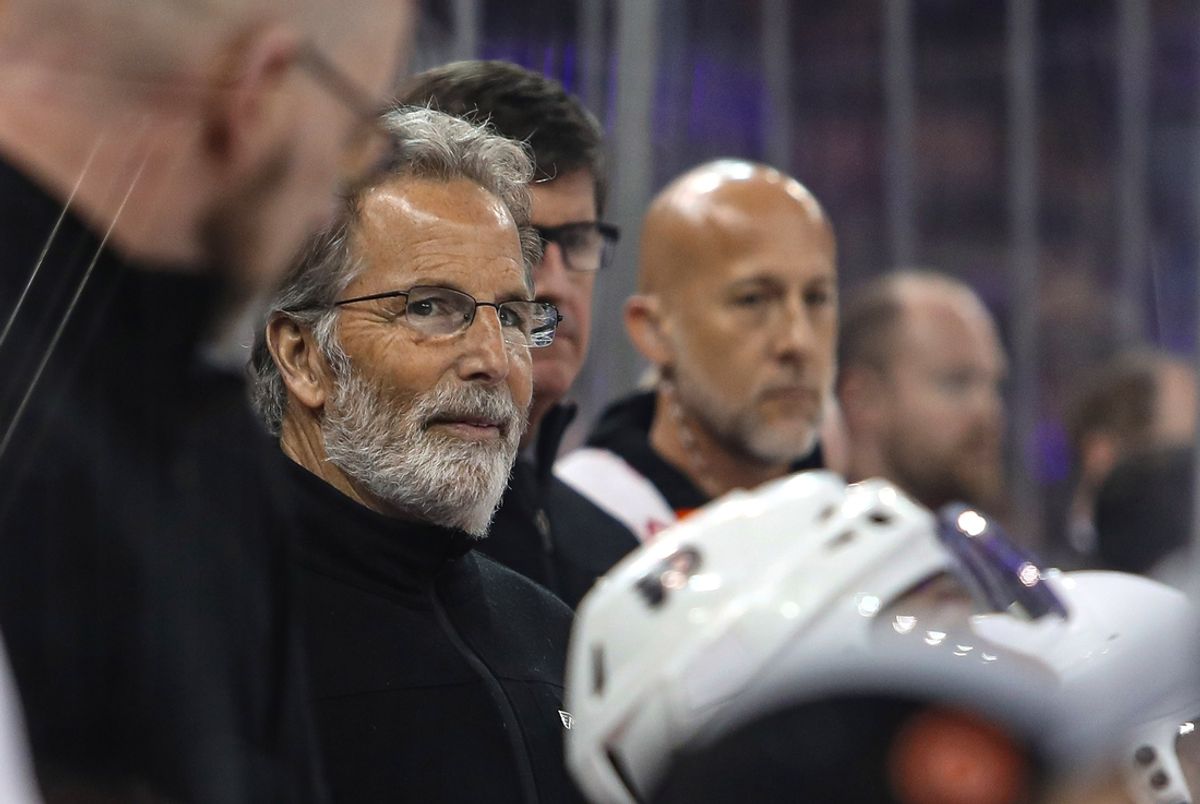 Apr 11, 2024; New York, New York, USA; Philadelphia Flyers head coach John Tortorella during the second period against the New York Rangers at Madison Square Garden. Mandatory Credit: Danny Wild-Imagn Images
