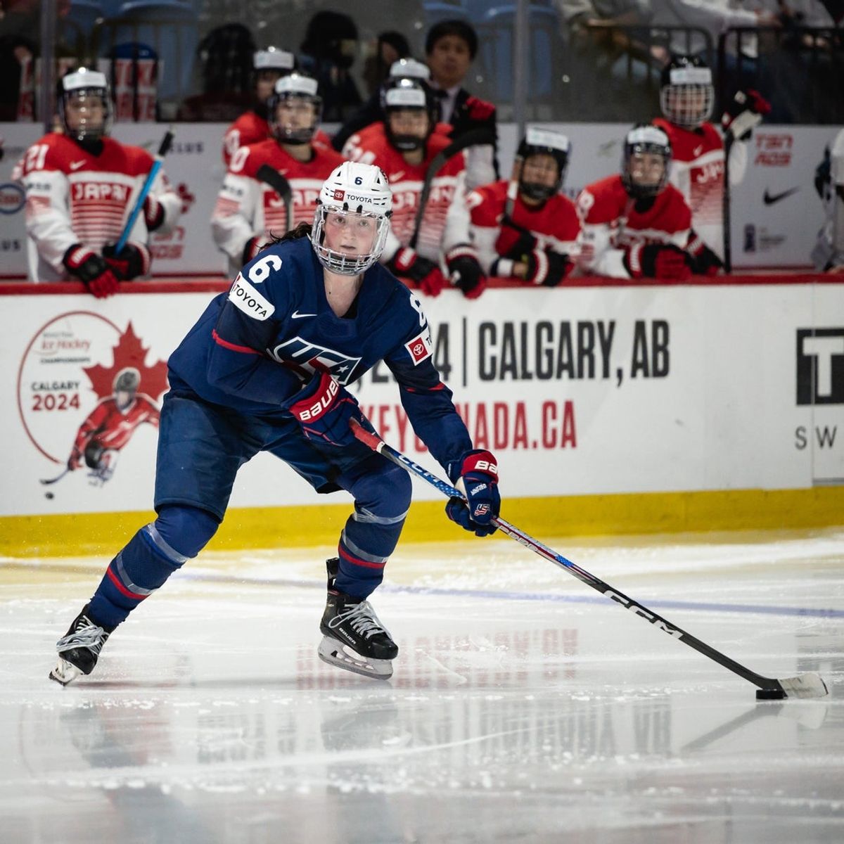 USA's Rory Guilday looks for an open teammate at the Adirondack Bank Center in Utica, NY on Thursday, April 11, 2024.