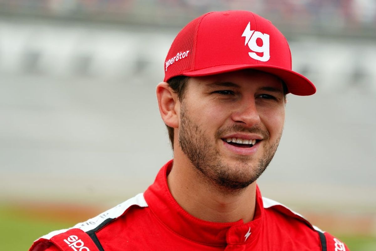 Apr 20, 2024; Talladega, Alabama, USA; NASCAR Cup Series driver Todd Gilliland (38) waits on pit road during qualifying for the Geico 500 at Talladega Superspeedway. Mandatory Credit: John David Mercer-USA TODAY Sports