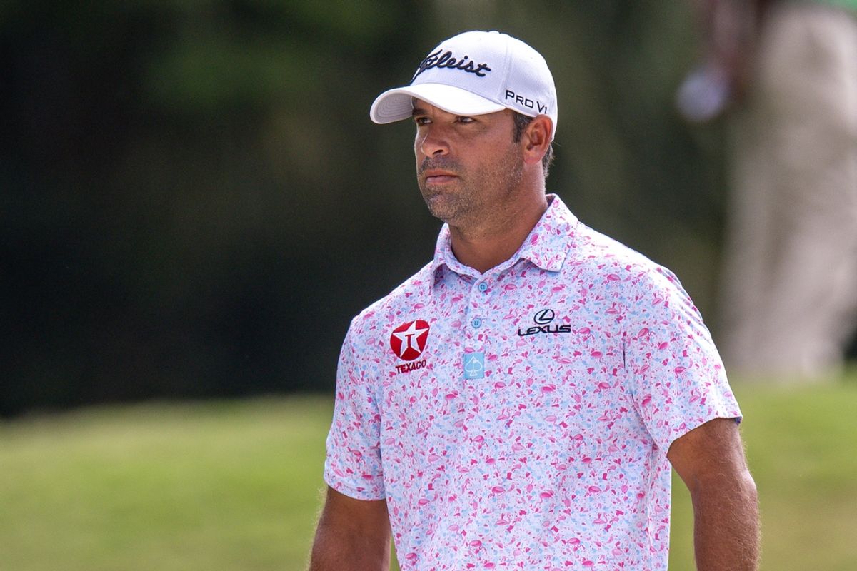 Apr 27, 2024; Avondale, Louisiana, USA; Rafael Campos looks on from the tenth fairway during the third round of the Zurich Classic of New Orleans golf tournament. Mandatory Credit: Stephen Lew-Imagn Images