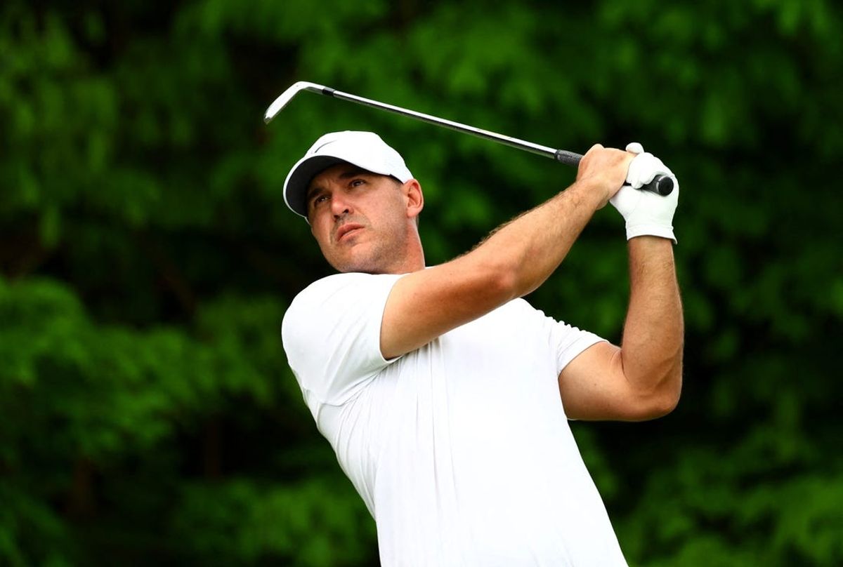 May 5, 2025; Singapore, SINGAPORE;  Brooks Koepka during the third round of LIV Golf Singapore at Sentosa Golf Club.  Mandatory Credit: Edgar Su/Reuters via USA TODAY Sports