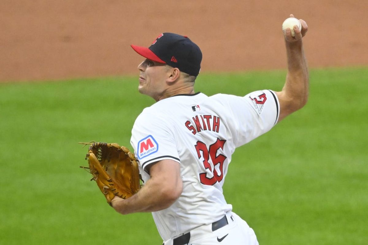 May 7, 2024; Cleveland, Ohio, USA; Cleveland Guardians relief pitcher Cade Smith (36) delivers a pitch in the the sixth inning against the Detroit Tigers at Progressive Field. Mandatory Credit: David Richard-USA TODAY Sports