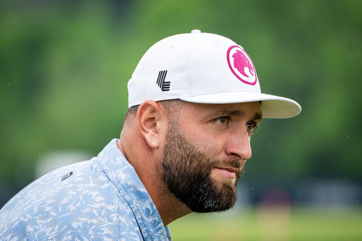 Professional golfer Jon Rahm worked on the driving range at the 2024 PGA Championship practice Tuesday at Valhalla Golf Course in Louisville, Ky. May 14, 2024.
