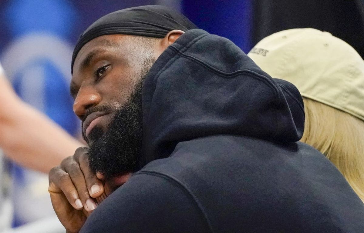 May 15, 2024; Chicago, IL, USA; LeBron James watches his son Bronny James participate in the 2024 NBA Draft Combine at Wintrust Arena. Mandatory Credit: David Banks-USA TODAY Sports