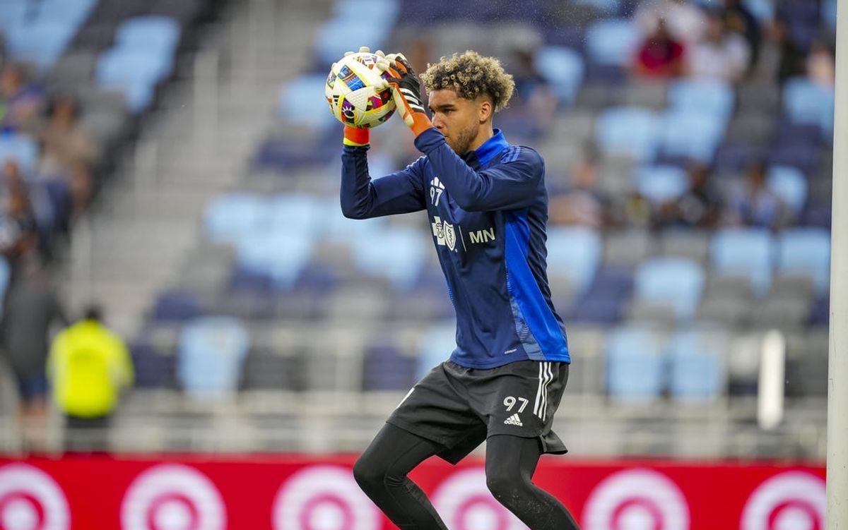 May 15, 2024; Saint Paul, Minnesota, USA; Minnesota United  Dayne St. Clair (97) warms up before the game at Allianz Field. Mandatory Credit: Brad Rempel-USA TODAY Sports
