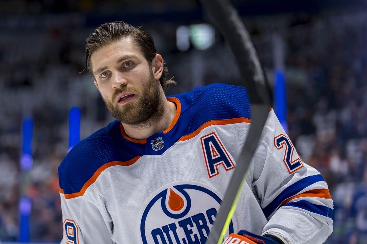 May 16, 2024; Vancouver, British Columbia, CAN; Edmonton Oilers forward Leon Draisaitl (29) skates in warm up prior to game five of the second round of the 2024 Stanley Cup Playoffs against the Vancouver Canucks at Rogers Arena. Mandatory Credit: Bob Frid-Imagn Images