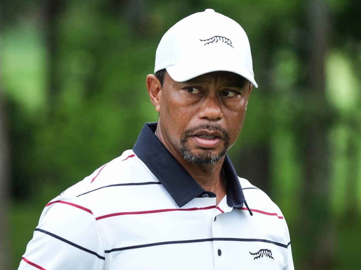 Tiger Woods at the 8th green at the 2024 PGA Championship second round Friday at Valhalla Golf Course in Louisville, Kentucky. May 17, 2024.
