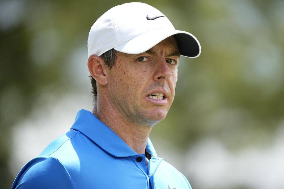 May 18, 2024; Louisville, Kentucky, USA; Rory McIlroy looks on from the fifth tee during the third round of the PGA Championship golf tournament at Valhalla Golf Club. Mandatory Credit: Adam Cairns-USA TODAY Sports