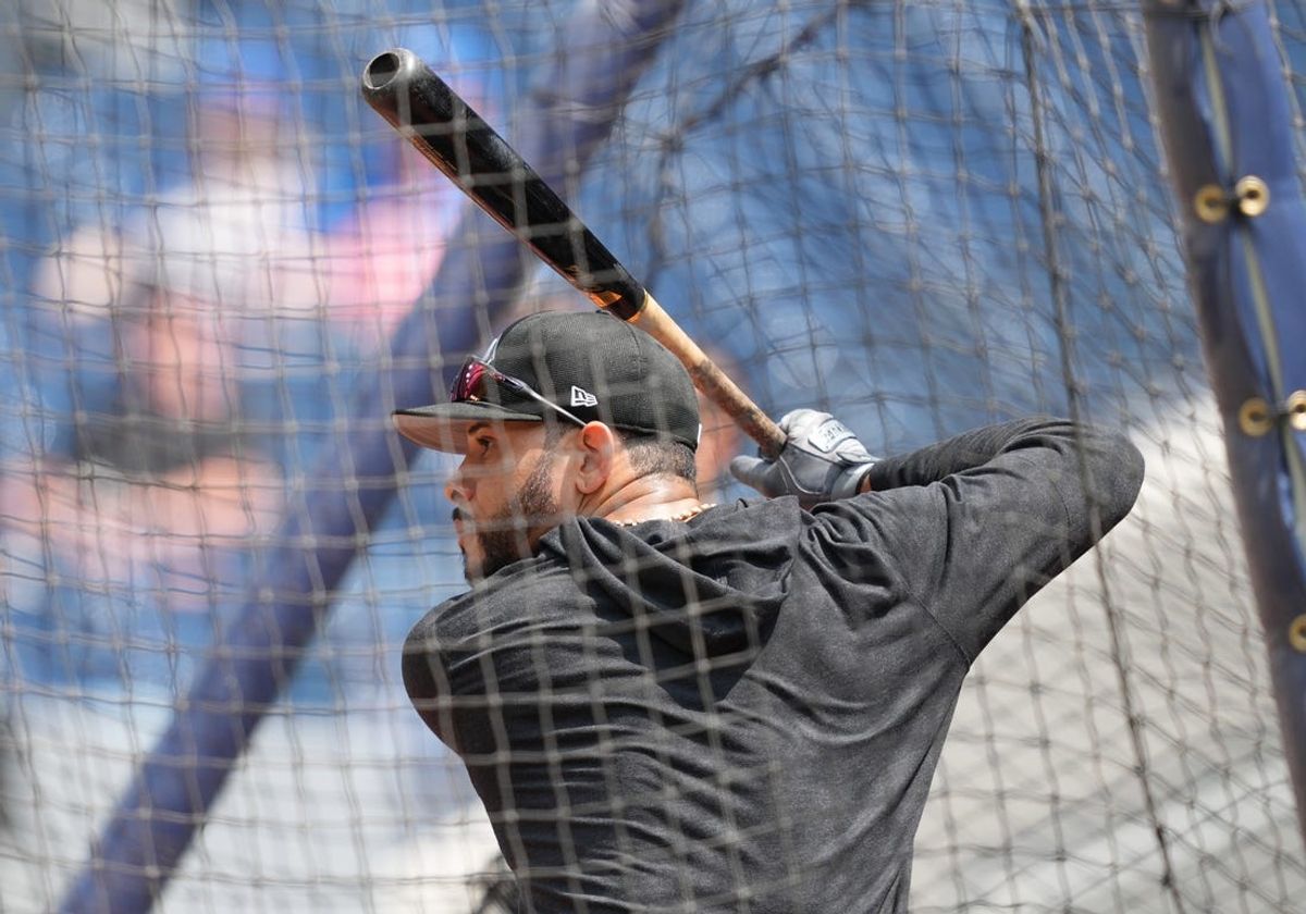 May 20, 2024; Toronto, Ontario, CAN; Chicago White Sox centre fielder Tommy Pham (28) takes batting practice before a game against the Toronto Blue Jays at Rogers Centre. Mandatory Credit: Nick Turchiaro-USA TODAY Sports