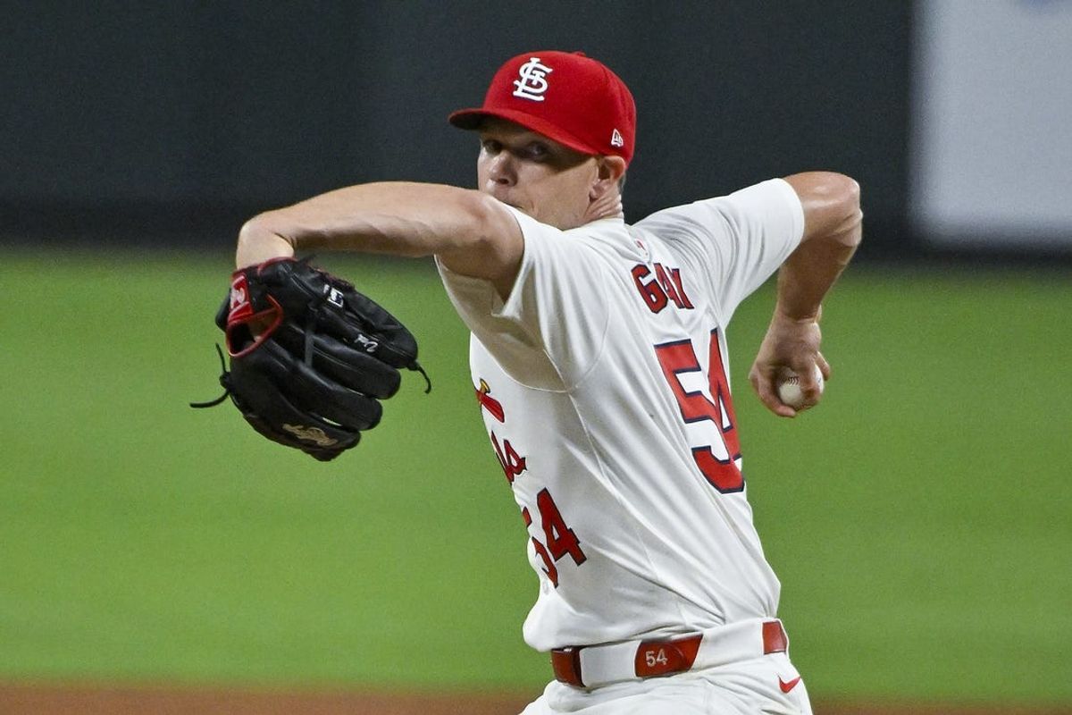 May 20, 2024; St. Louis, Missouri, USA;  St. Louis Cardinals starting pitcher Sonny Gray (54) pitches against the Baltimore Orioles during the sixth inning at Busch Stadium. Mandatory Credit: Jeff Curry-USA TODAY Sports