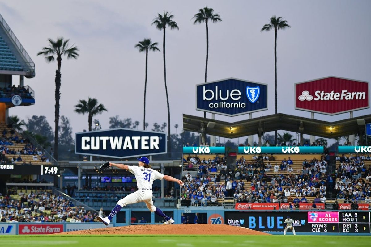 May 22, 2024; Los Angeles, California, USA; Los Angeles Dodgers pitcher Tyler Glasnow (31) throws against the Arizona Diamondbacks during the third inning at Dodger Stadium. Mandatory Credit: Gary A. Vasquez-USA TODAY Sports