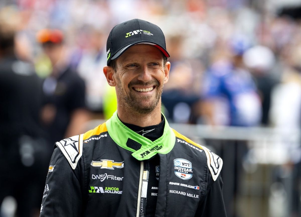 May 26, 2024; Indianapolis, Indiana, USA; Indycar Series driver Romain Grosjean during the 108th running of the Indianapolis 500 at Indianapolis Motor Speedway. Mandatory Credit: Mark J. Rebilas-Imagn Images