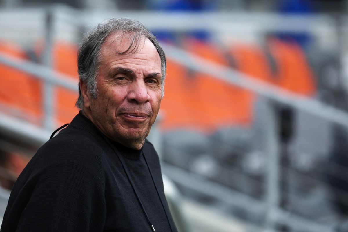 May 29, 2024; Cincinnati, Ohio, USA; Bruce Arena before an MLS soccer match between Nashville SC and FC Cincinnati at TQL Stadium. Mandatory Credit: Trevor Ruszkowski-Imagn Images